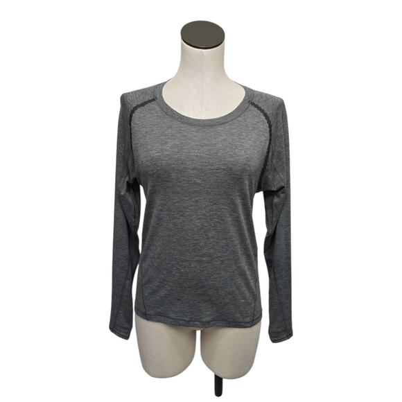 Lululemon Women's 6 Stop Drop & Squat Top Long Sleeve Grey Thumbholes Twist Back - Picture 1 of 8